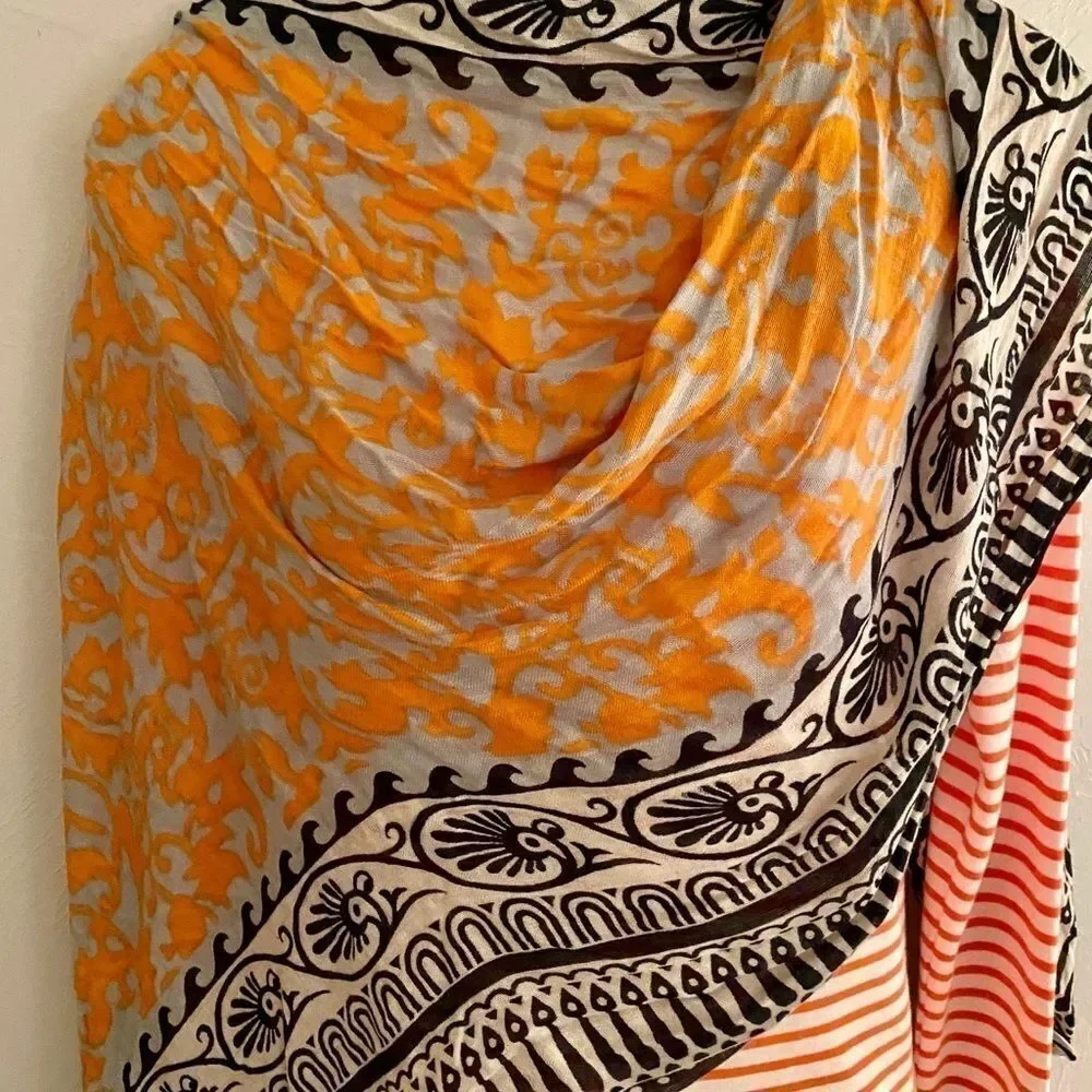 - Nordstrom Brazen Wrap Scarf - 26 x 66 gray orange